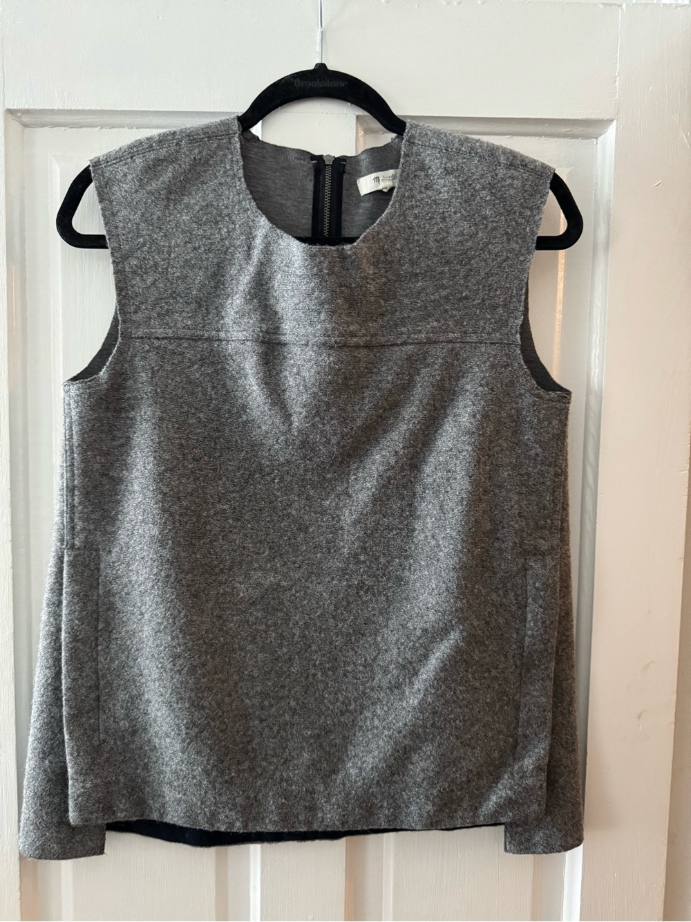 Madewell Sleeveless Grey Wool Blend Blouse